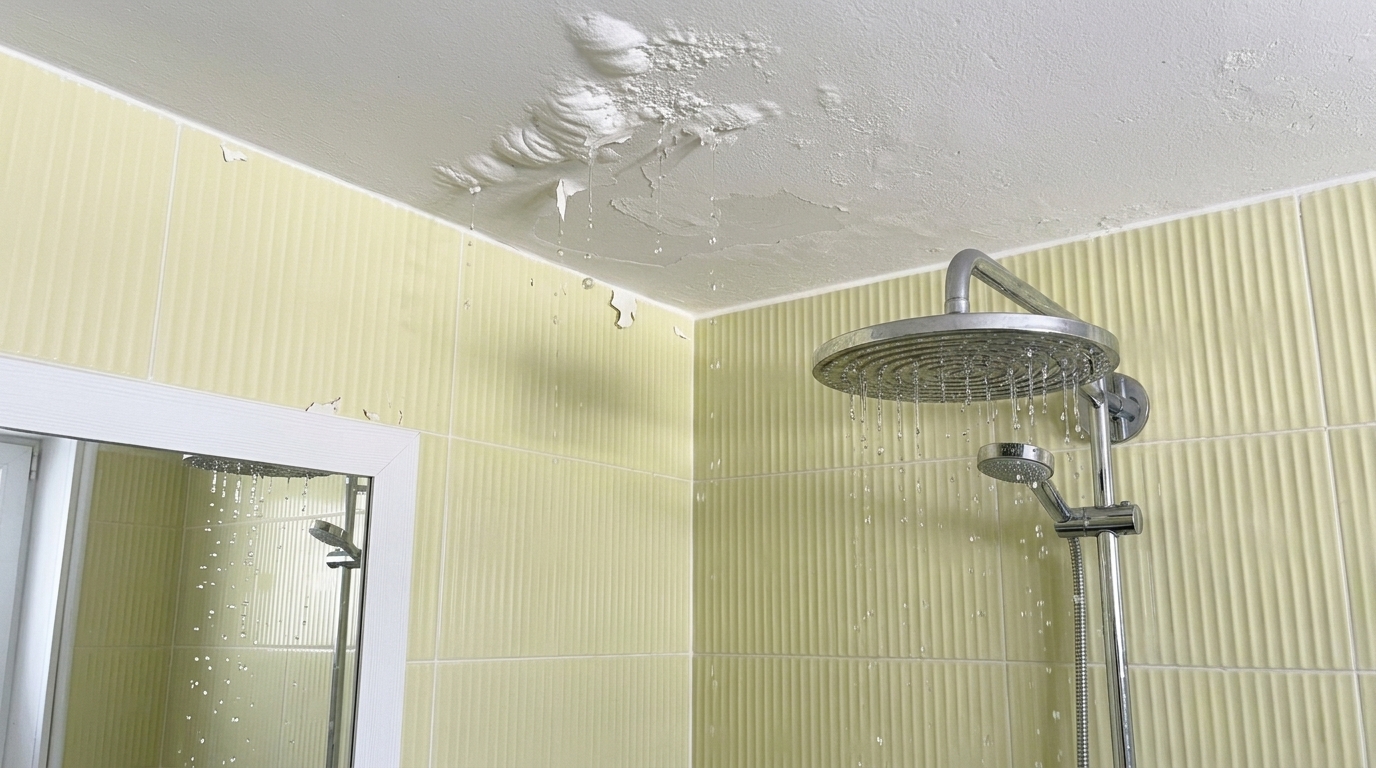 Bathroom with leaking shower Bathroom-with-leaking-shower